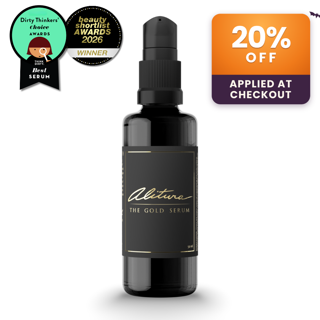Alitura Gold Serum with a 20% Off Applied At Checkout Badge.