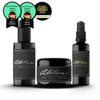 Alitura skincare products including a serum, mask, and clay mask on a white background with awards displayed.