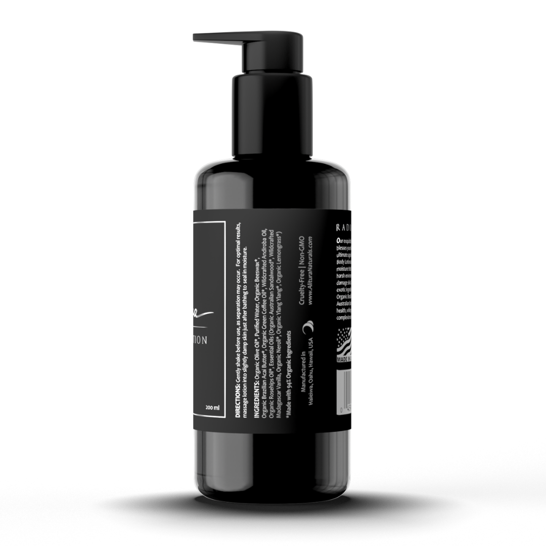 Black bottle with pump dispenser on a white background